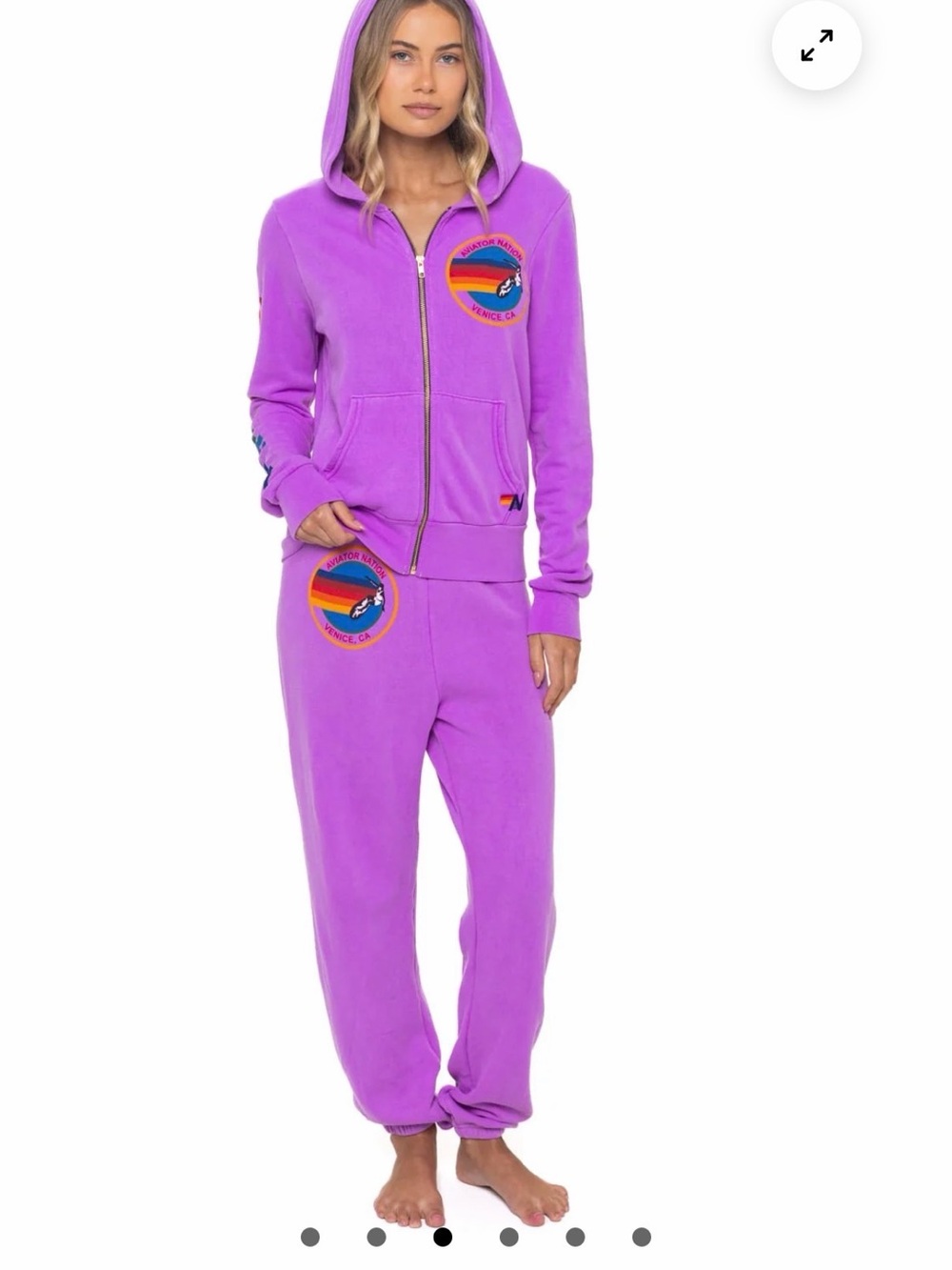 Aviator Nation Lavender Purple Zip Hoodie & Joggers